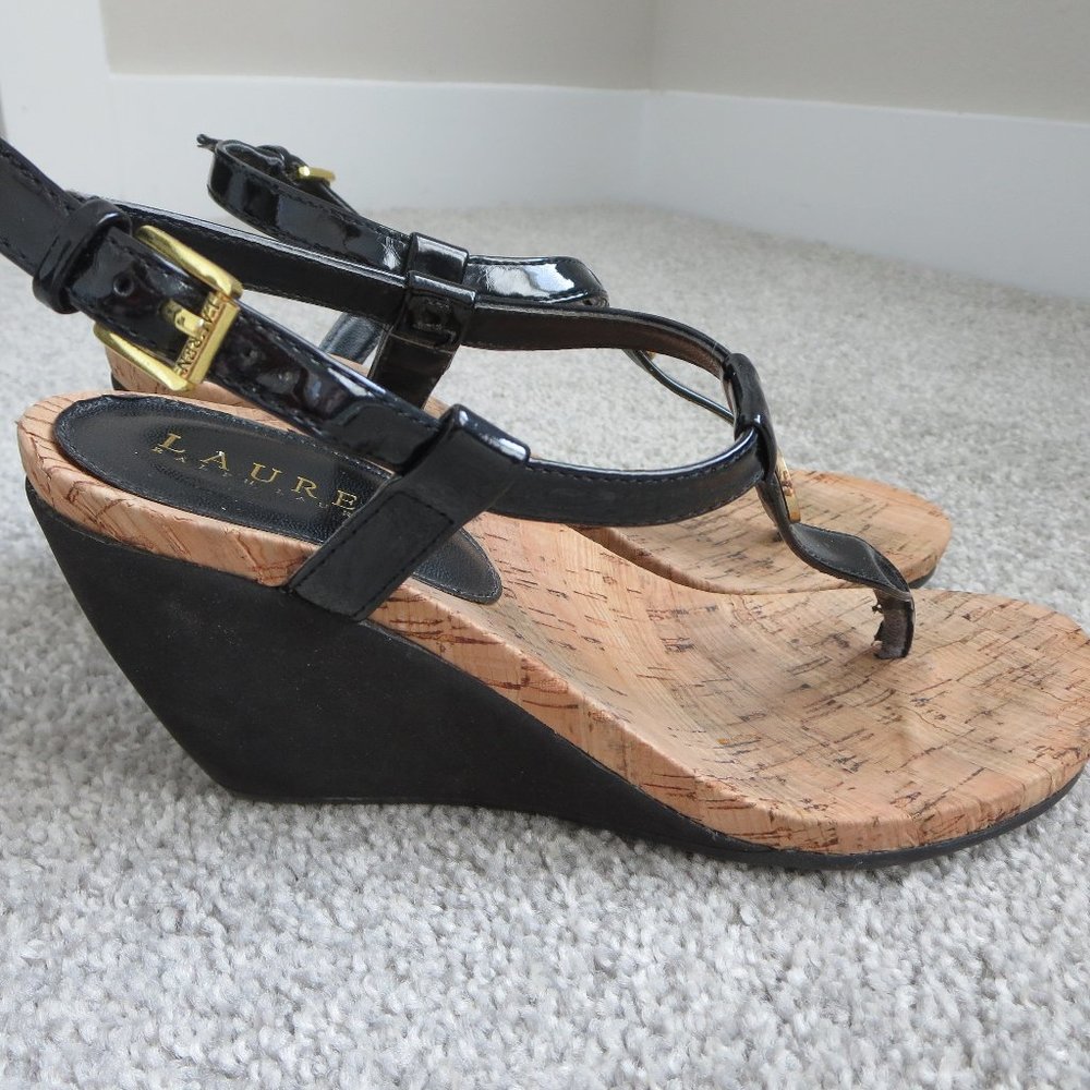 Lauren Ralph Lauren Black T-Shaped Thong Sandals US 6.5 / 7 EUR 37